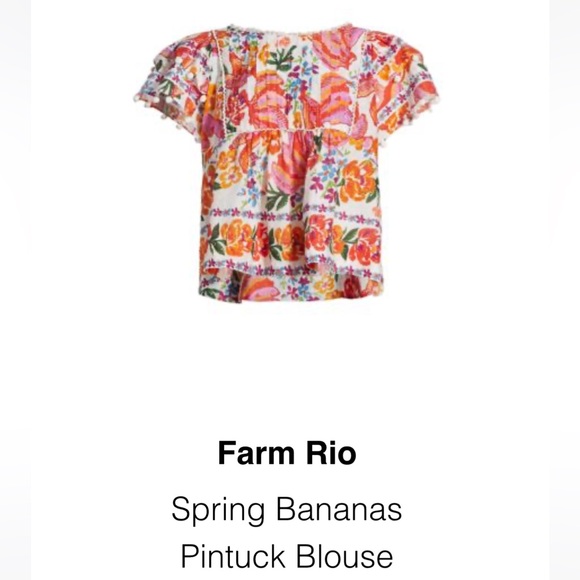 FARM Rio Spring Bananas Pintuck Blouse - Picture 3 of 4